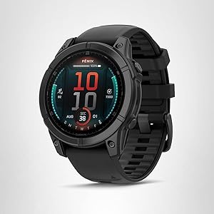 Garmin fnix E 47 mm, AMOLED, Premium Multisport GPS Smartwatch, Long-Lasting Battery Life, Slate Gray Steel with Black Band
