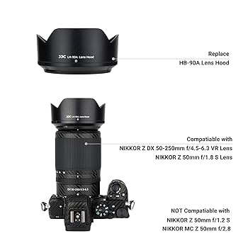 Nikon z 50-250mm (レンズフード付き) Amazon | JJC 可逆式 レンズフード Nikon HB-90A 互換 Nikon