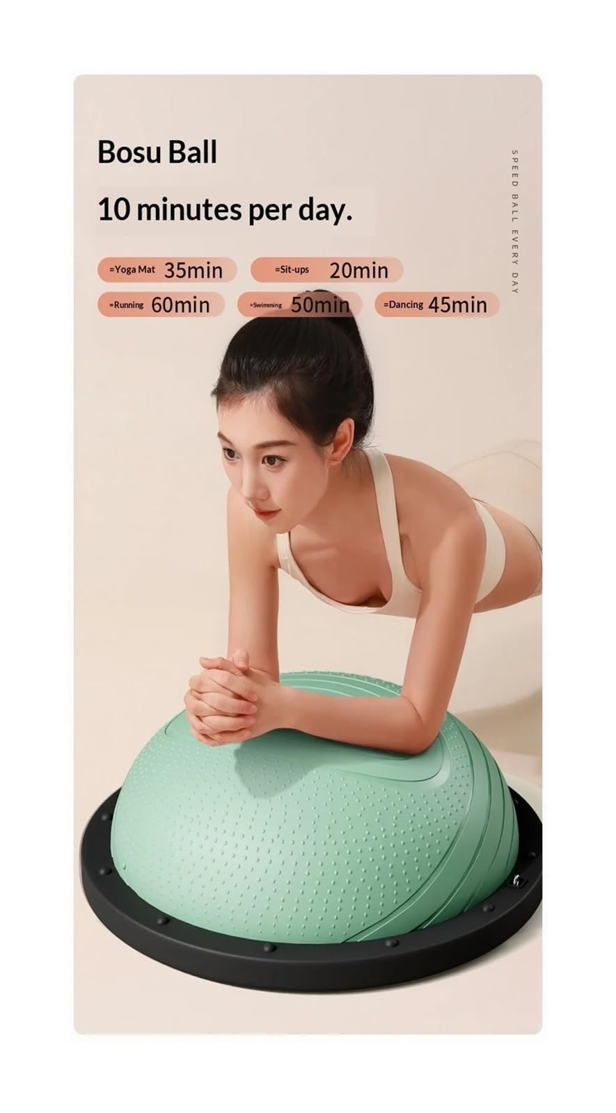 Attrezzatura semicircolare di addestramento di forma fisica di yoga della palla di velocità di Wave dell'equilibrio