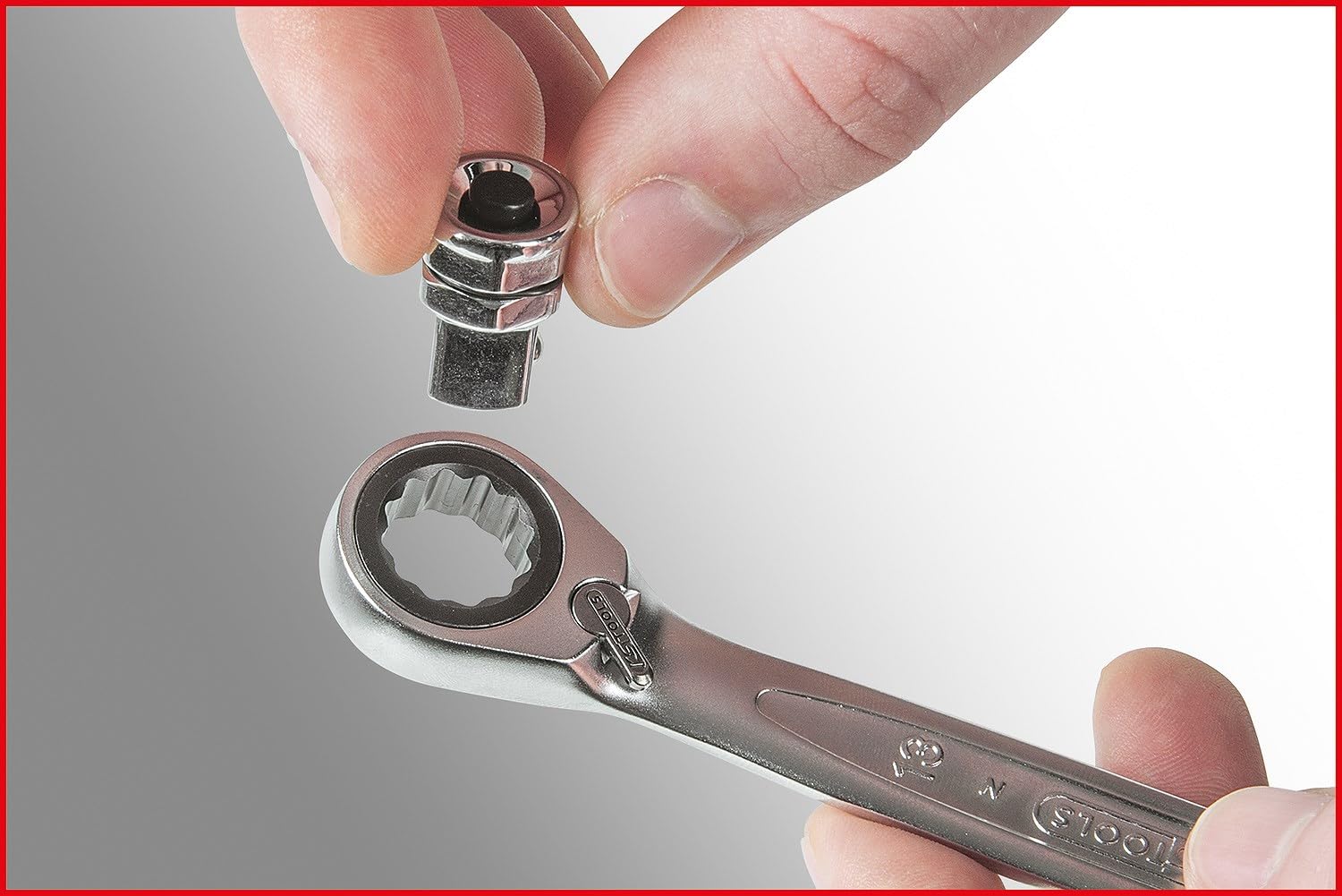 KS Tools 503.4666 GEARplus Zestaw kluczy płasko-oczkowych z grzechotką, przełączalnych, 16-szt