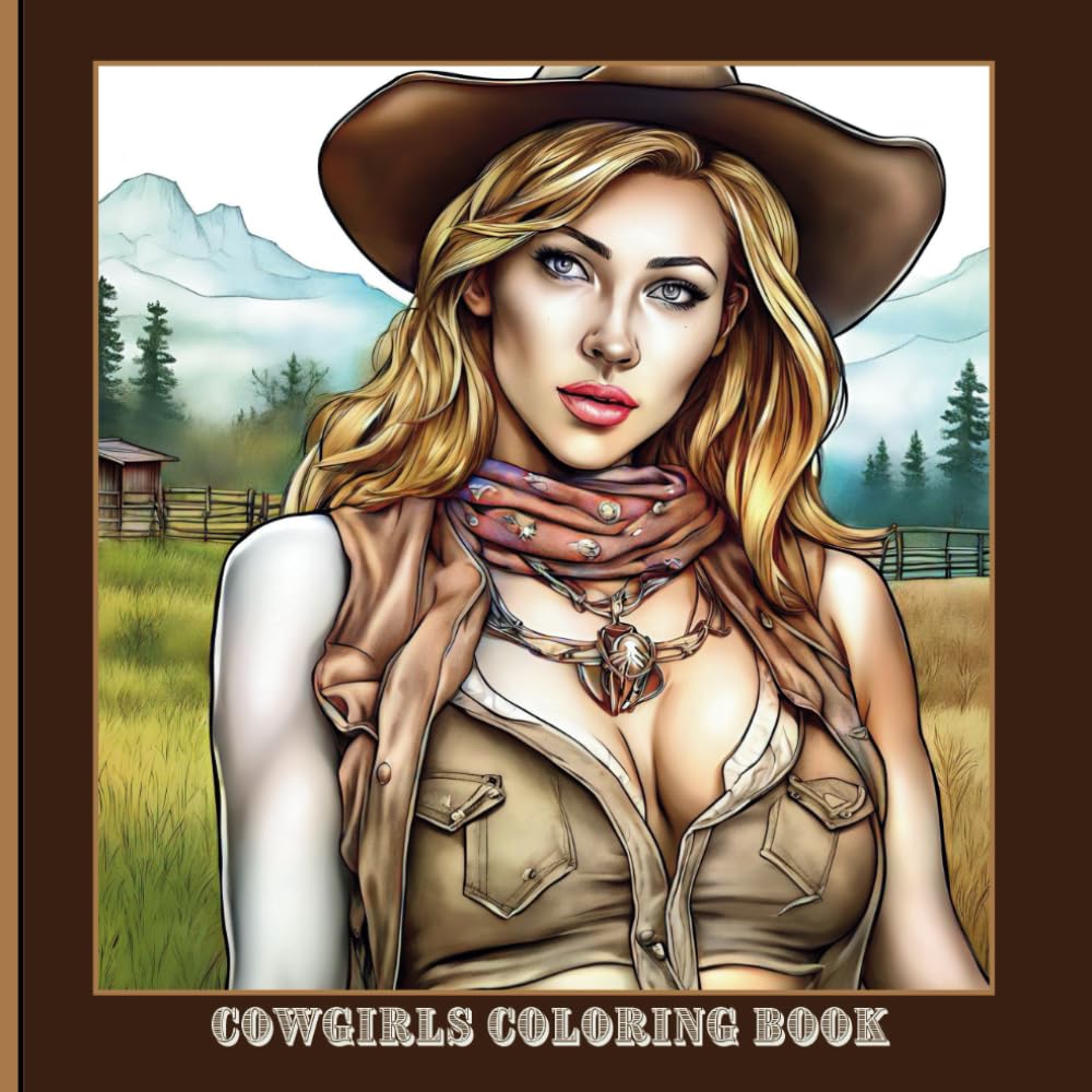 Hot Cowgirls Coloring Book For Adults: 50 cowgirl coloring pages to color (Fashion Coloring Books)