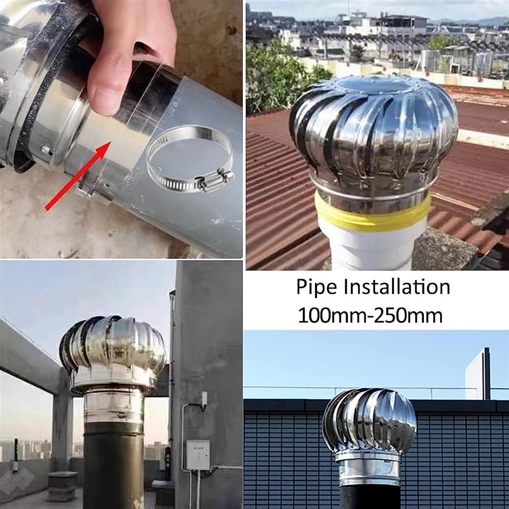 Ventiladores de tejado, Ventilaciones de techo Cubierta ventilación turbina(150mm/5.9 in)