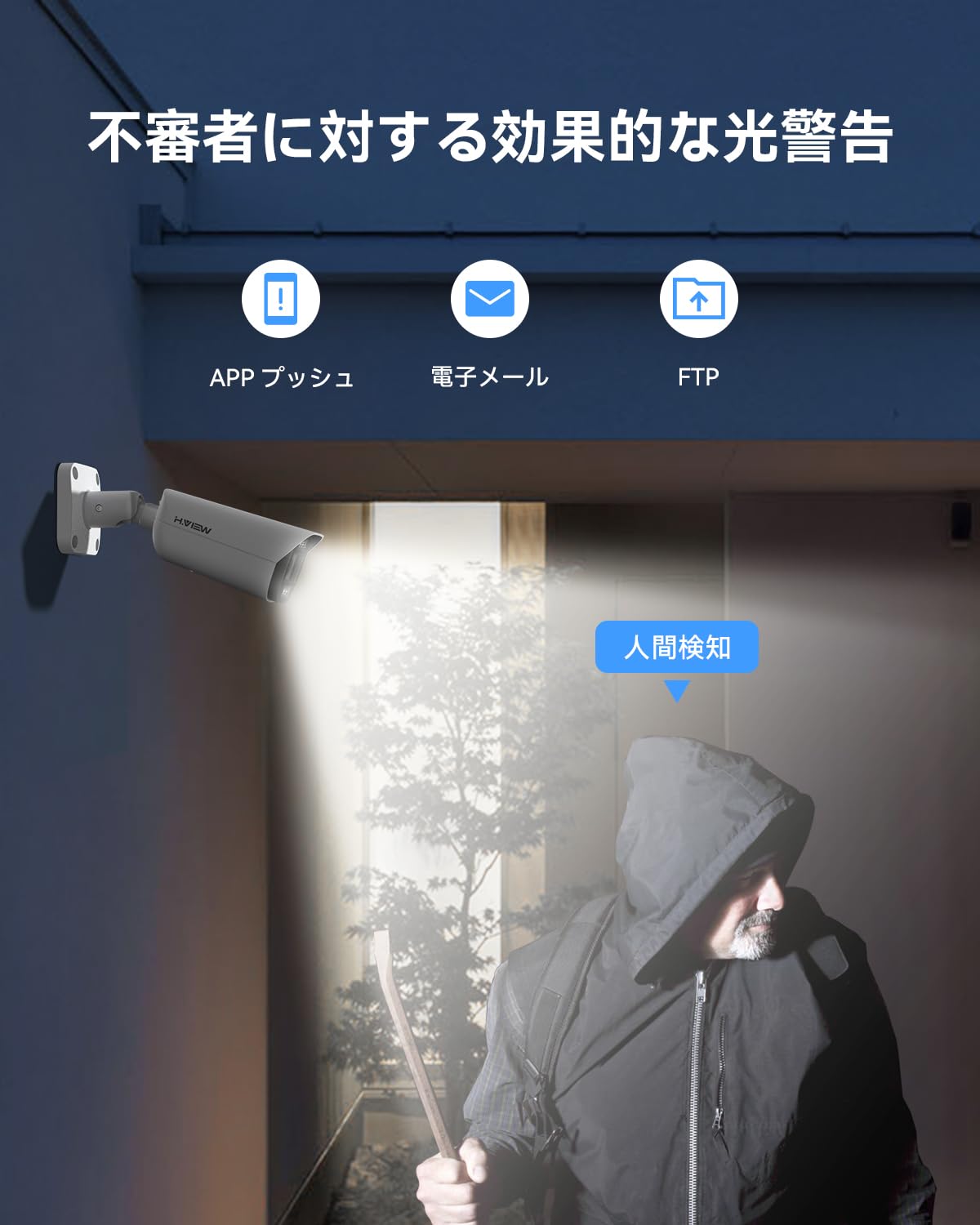 Amazon.co.jp: 【4K画質・発光威嚇・双方向音声】H.View 800万