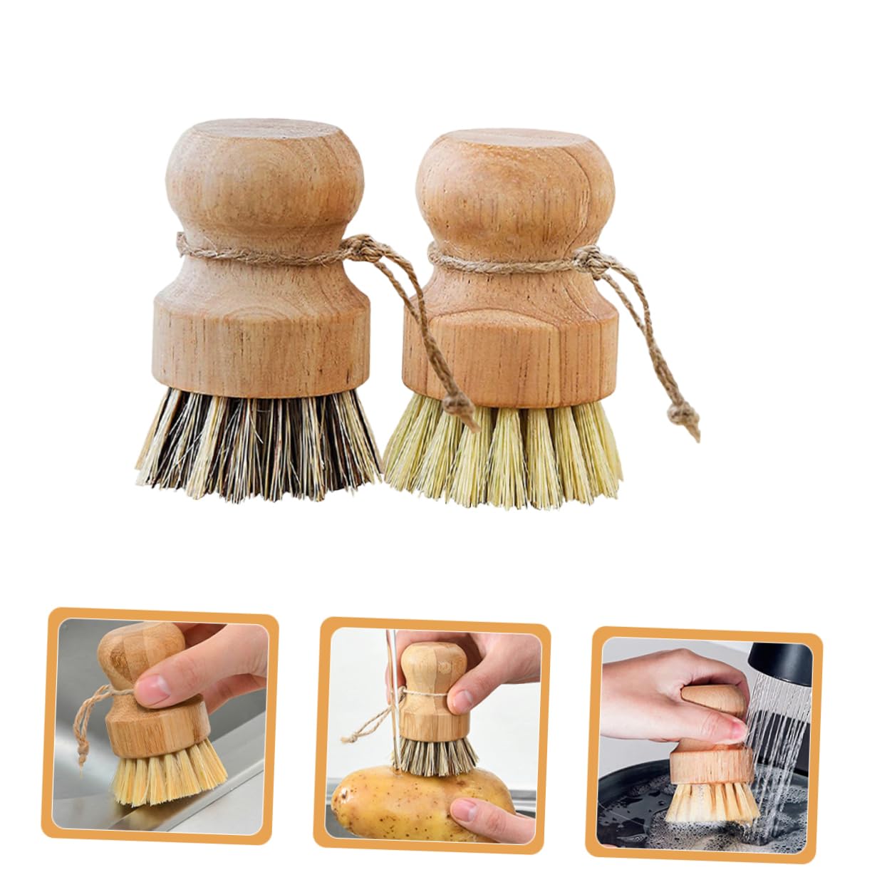 Ciieeo 5 Juegos Juego De Cepillos para Platos De Cocina Dish Brush Cepillos Limpiar Azulejos Cepillo Recogedor Pequeño para Limpiar Hundir Cepillo De Madera Fregador De Platos 4 Uds * 5