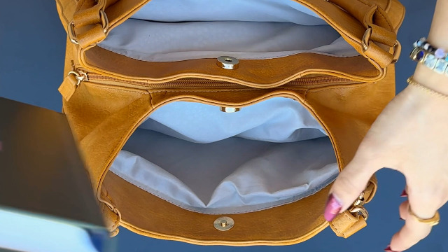 Amazon.com: Light-weight 3 Compartment Faux Leather Medium Hobo