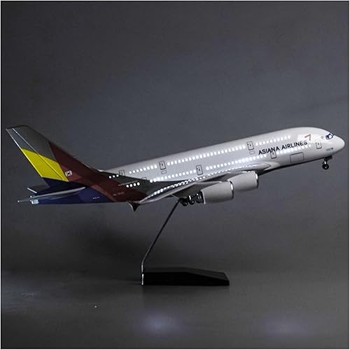 Modelos de aviones 1160 para 380 A380 de las aerolíneas asiáticas coreanas modelo W luz LED y datos de aterrizaje de resina plástica, juguetes de