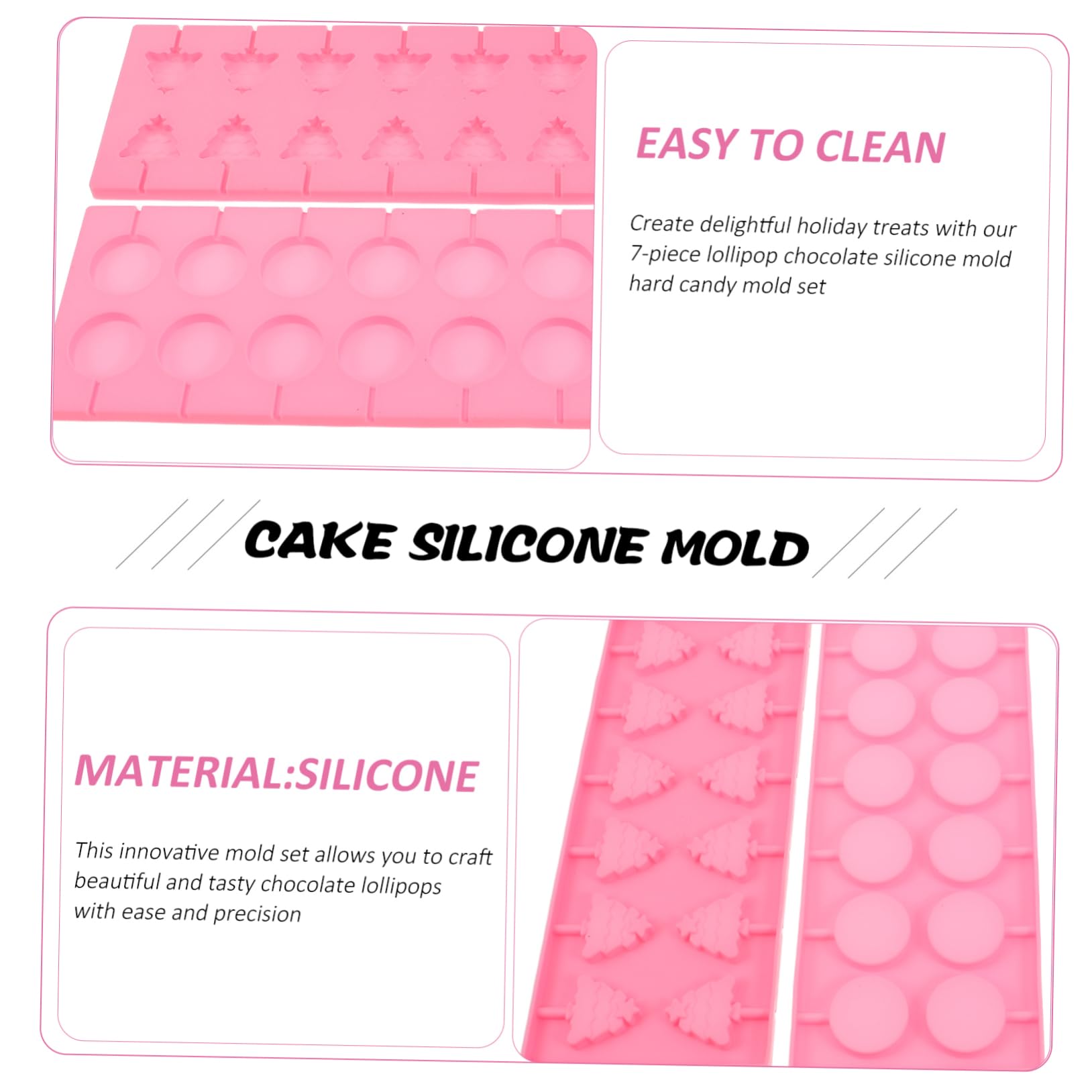 Weihnachtssilikonformen Lutscherformen Aus Silikon Weihnachtsbaum-weihnachtshut-formen Diy-lutscherherstellungswerkzeuge Mit Stielen Leckerli-tüten Und Drehbändern
