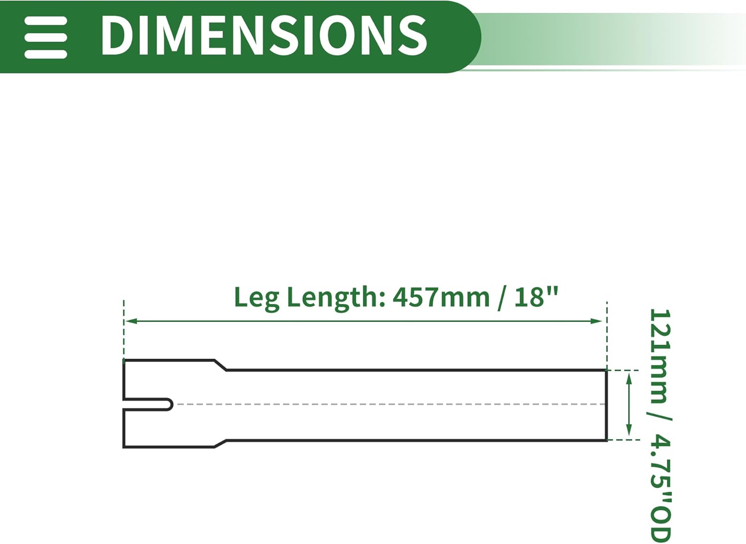 Motoforti 121mm/4.75" OD Straight Mandrel Exhaust Pipe Tube 457mm/18 Length T304 Stainless Steel Piping with Cutted End Universal Fitment Silver Tone