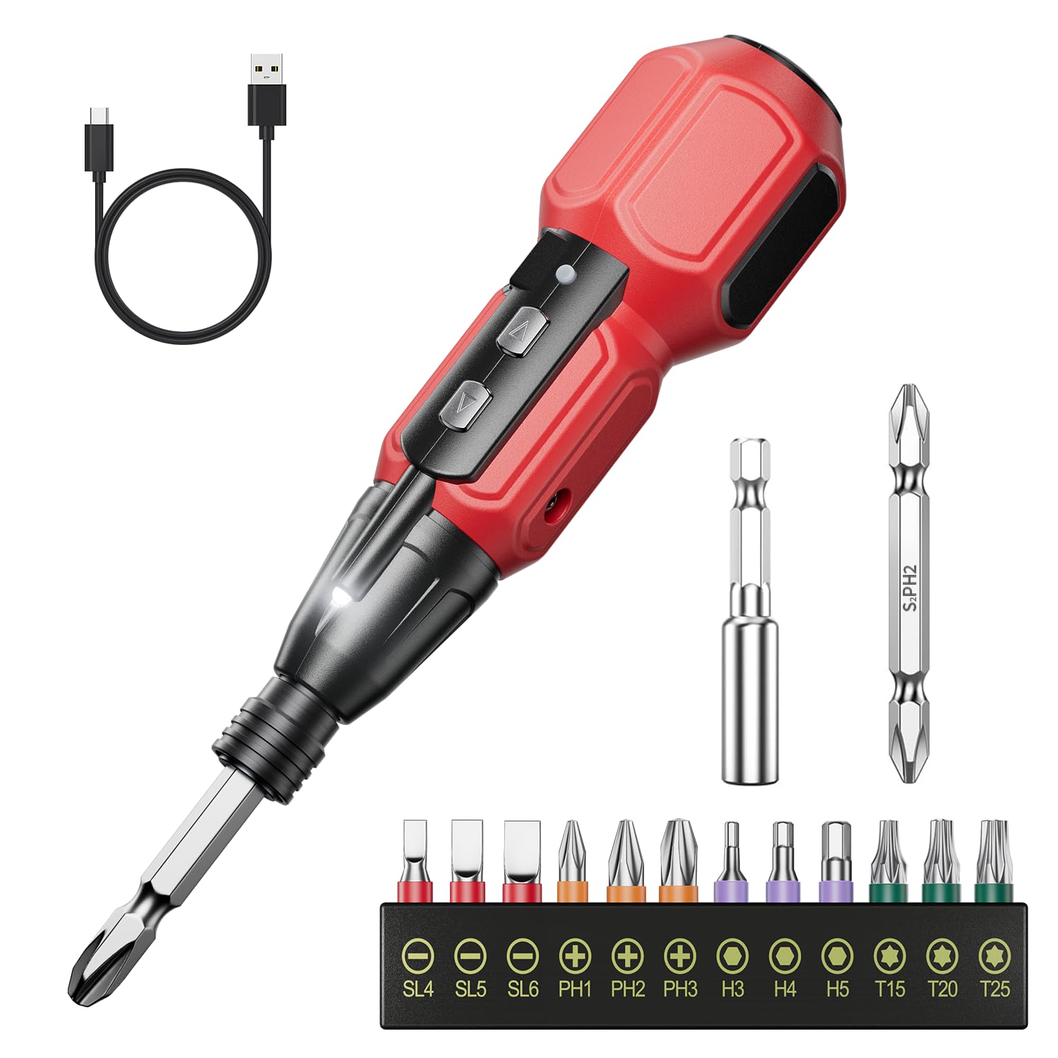 Amazon | 電動ドライバー 小型軽量 USB Micro充電式 5V 1800mAh 最大