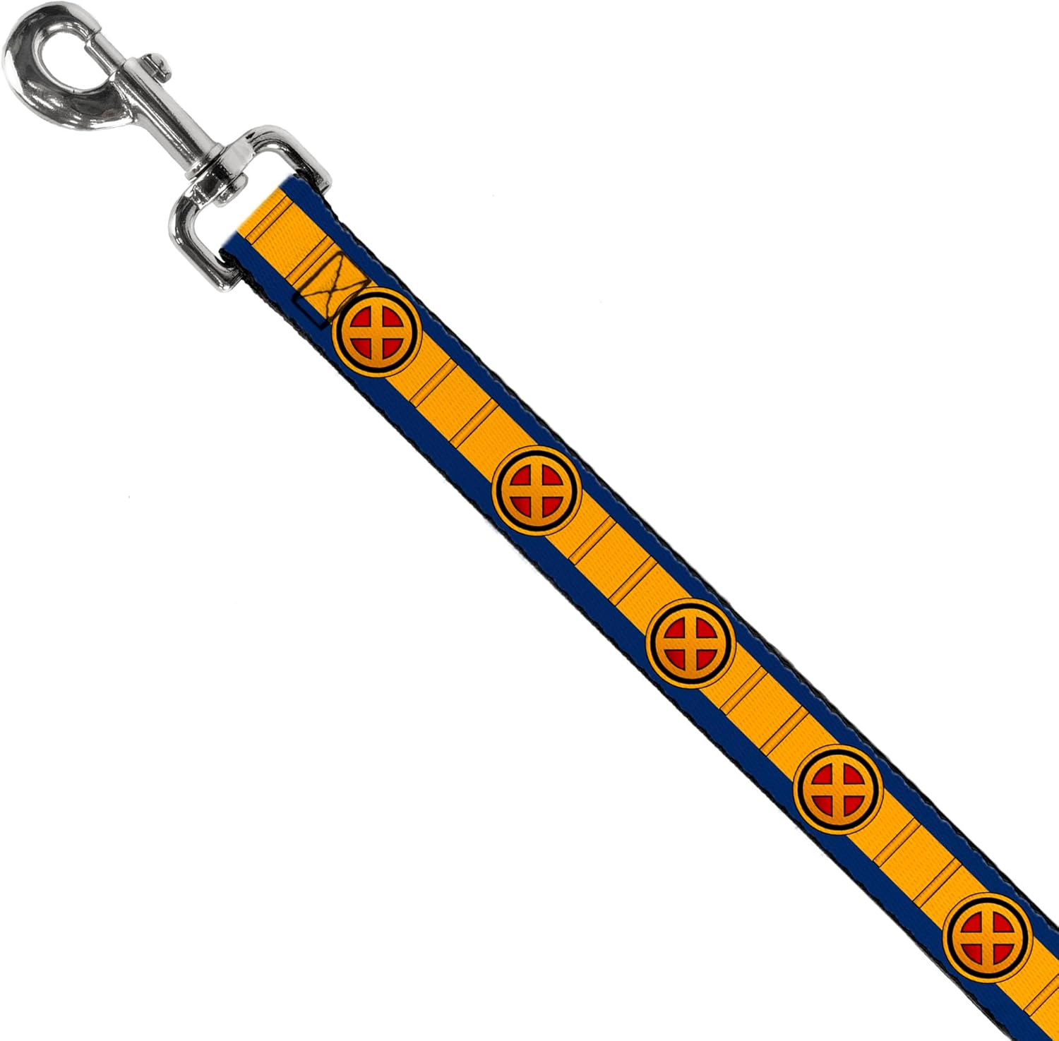 Marvel Comics Pet Leash, Dog Leash, X Men Cyclops Utility Strap Blue Gold Black Red, 6 Feet Long 1.5 Inch Wide