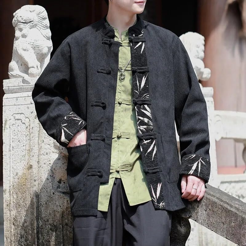 Spring Traditional Dress Corduroy Jackets Men Tang Suit Casual Coats Mens Embroidery Jacket4