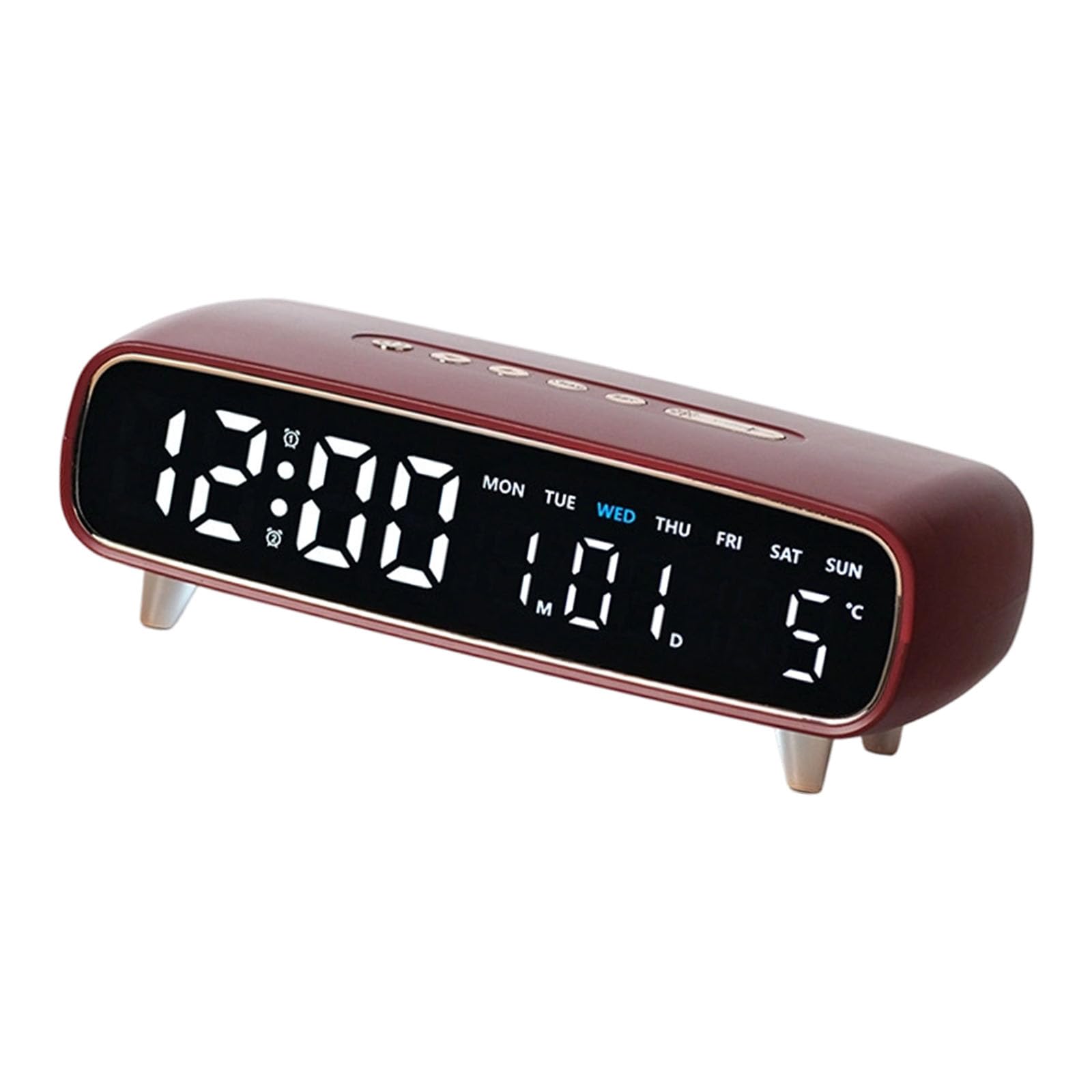 Linvimia Digital Clock with Clear Screen Backlight Function Calendar Temperature Any Room LED Clock