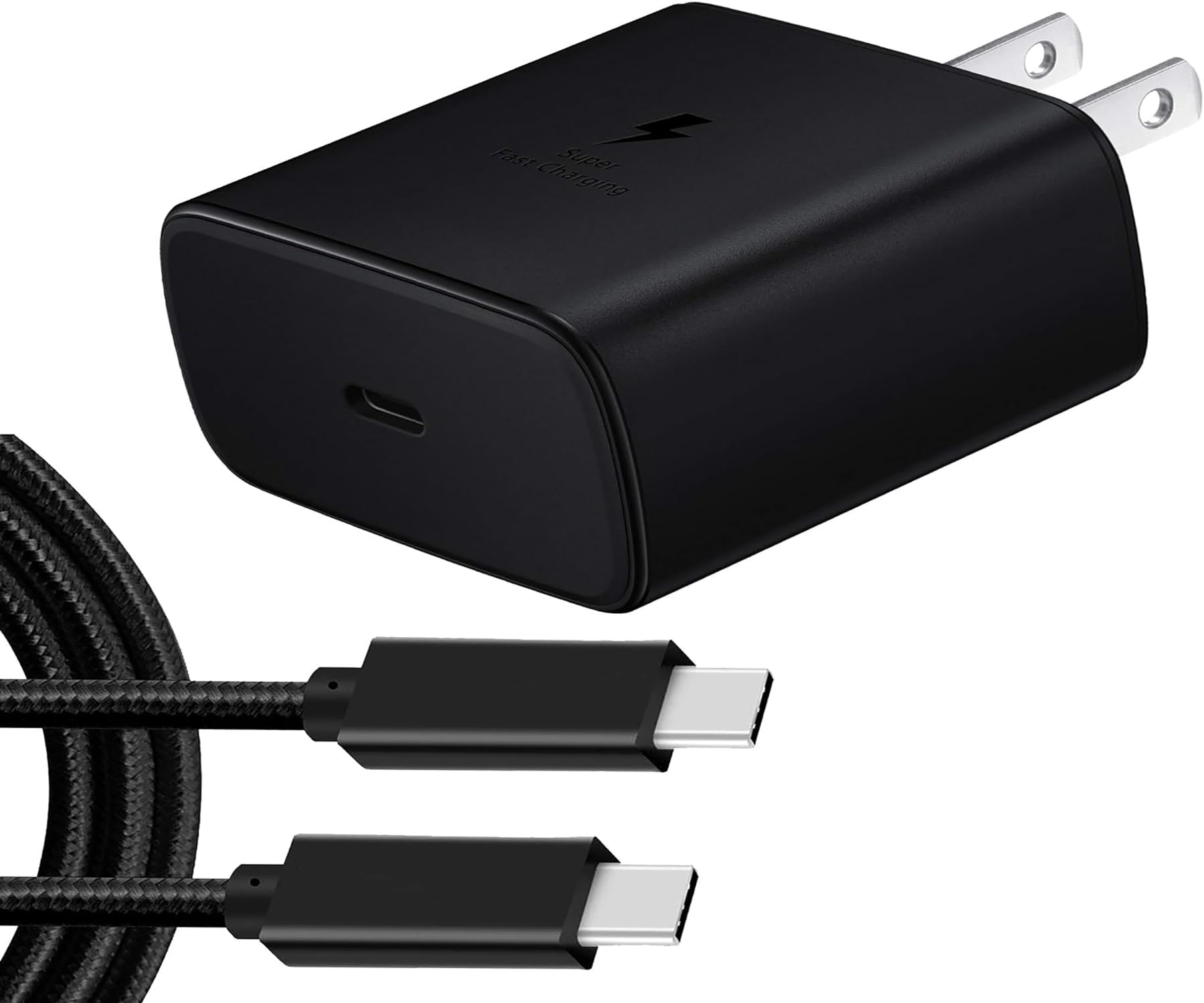 Tek Styz PRO 45W Charge Kit Compatible with LG US998R with Fast/Quick Charge 3 Plus Hi-Power 100W PD/USB-C 4ft Cable! (Black)