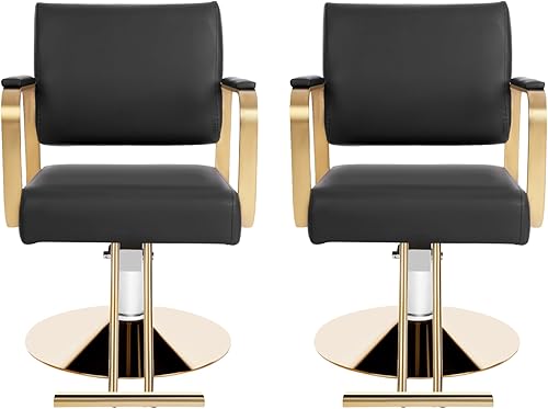 Miniatura 11 de Silla de salón para estilista, silla de peluquería hidráulica con giro de 360°, silla de estilo ajustable en altura para peluquería, salón