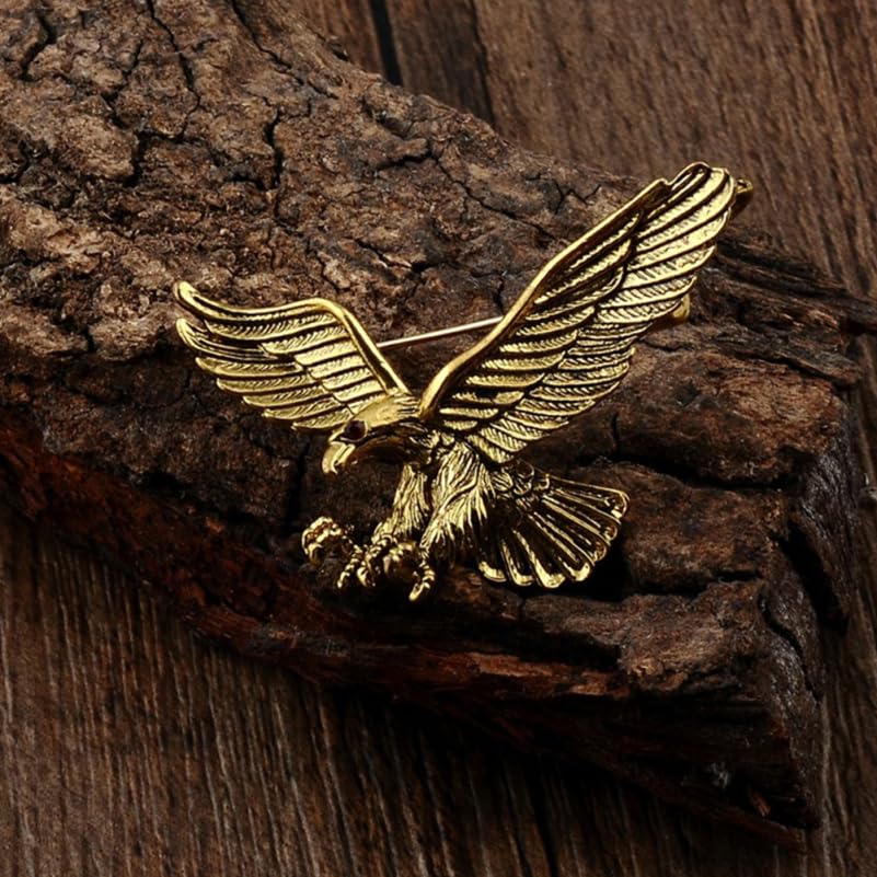 Image of GALPADA 2pcs Vintage Eagle Brooch Gold Plated Animal Hawk Lapel Pin Flying Bird Breastpin for Women Men Jewelry Gift, 5.00X3.20X1.50CM, 0WHB14U310MAXMDW542IUJK
