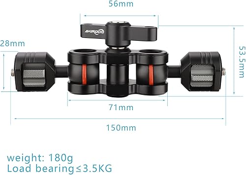 Miniatura 7 de Magic Arm with Double Ball Heads 360 Degree Rotation Articulating Arm for Gimbal Camera Cage,Field Monitor, Lights, Audio Recorders,Microphone,Audio