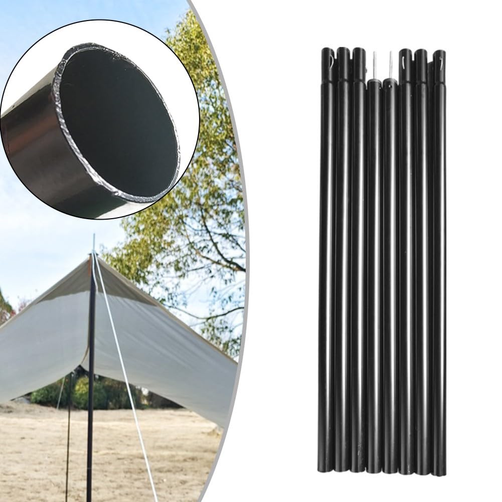 Zeltstangen aus Eisen für Campingplane, 2-teiliges Set 2m/2.4m, tragbare Stützstangen für Zelt Markise Pavillon, schwarz