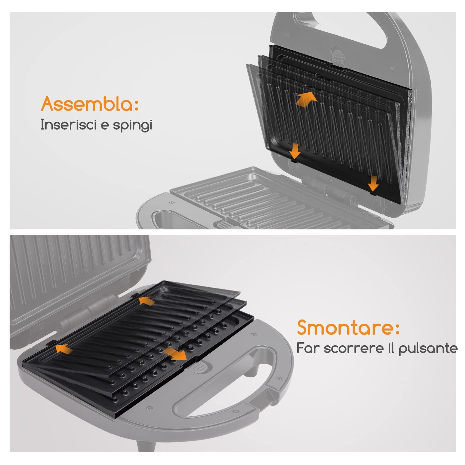 Aigostar Rubik - 750W Sandwich Maker/Grill/Waffle 3 in 1. Dimensioni Compatte con Sistema Automatico Termostatico, Piastre Antiaderenti e Rimovibili, lavabile in lavastoviglie, Design esclusivo
