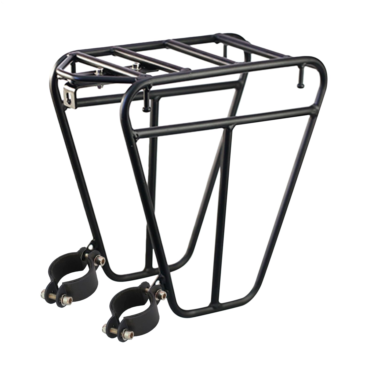 Generico Portapacchi Anteriore per Bici - Portabagagli da Viaggio - Portapacchi da Ciclismo in Acciaio Nero con Capacità di 25 kg