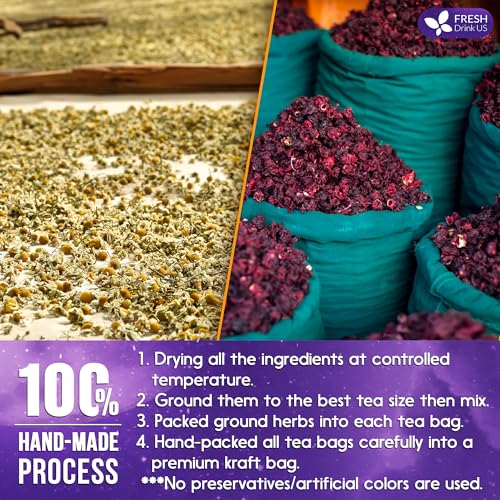 Image of Refreshing Mint Herbal 60 Tea Bags - Special Blend Of Spearmint and Peppermint with Chamomile, and Top Herbal Ingredients for Digestive Comfort & Relaxation, Caffeine-Free, Naturally Sweet, Non GMO