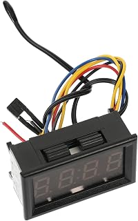 WEKADRIN Reloj Salpicadero Coche Digital Multifunción con Termómetro Vehículo y Medidor Voltaje Pantalla LED Verde para Interior Automóvil
