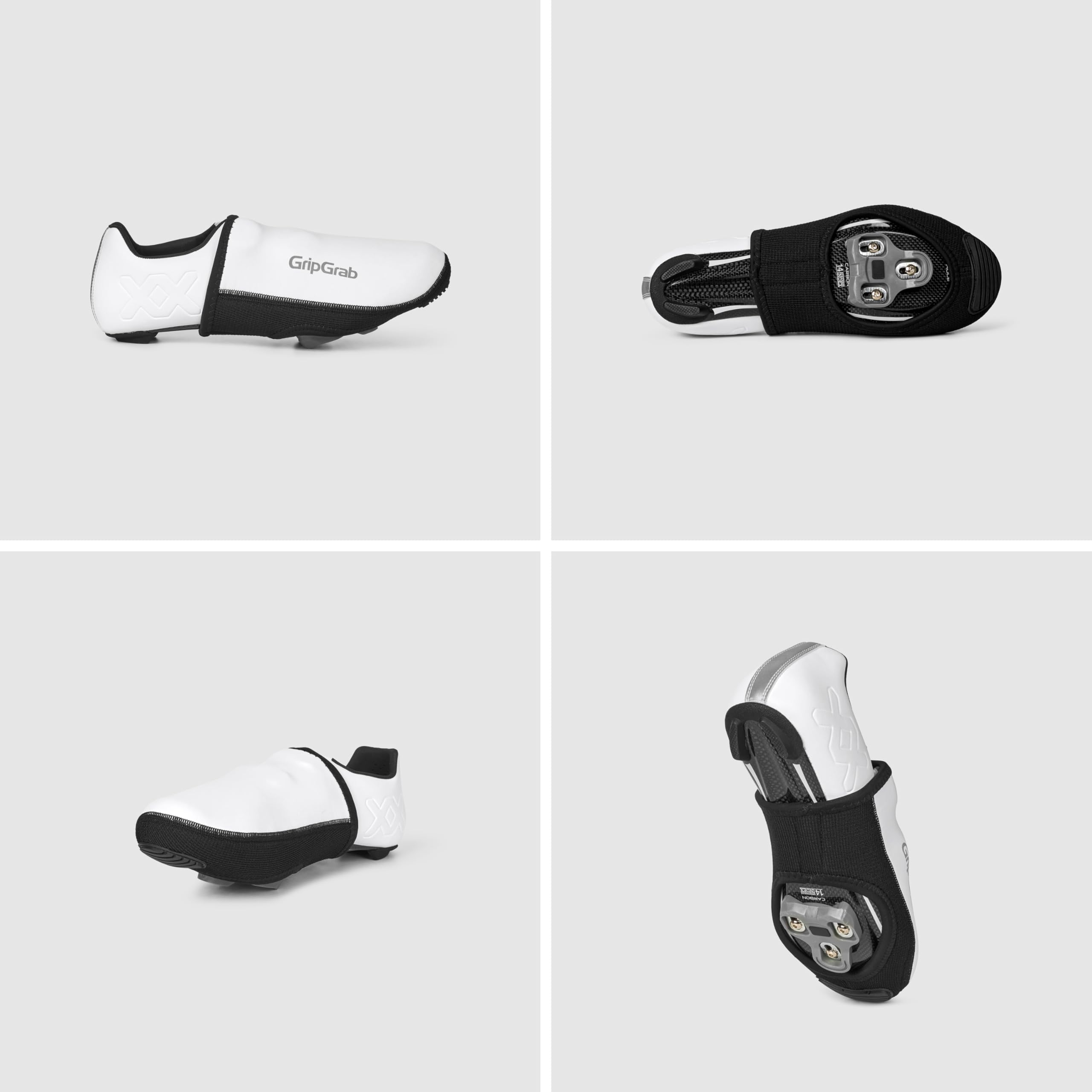 GripGrab PACR Winddichte Rennrad Zehen Überschuhe - Neopren Zehenkappen | Isolierendes Neopren, wasserabweisend - für schlanke, rennorientierte Rennradschuhe - Sohle verstärkt