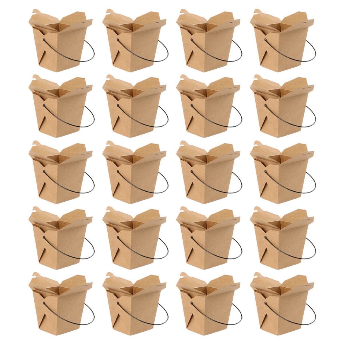 Unomor 20Pcs Portable Food Take Out Boxes Chinese Take Out Containers for Snacks Fried Foods Bbq Lightweight Convenient Design for Parties and Gatherings