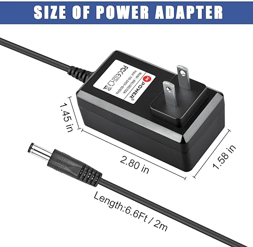 Miniatura 3 de PKPOWER Adaptador de CA para Yamaha DGX Series DGX-200 DGX-202 DGX-203 DGX-205, fuente de alimentación para DGX-640C DGX-660W DGX-660WH Teclado de