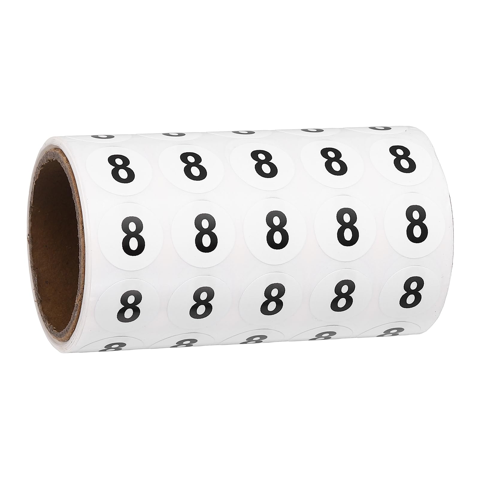 PATIKIL 1000pcs 0.6" Number Stickers, Number 8 Sticker Numbers Labels Round Small Vinyl Self Adhesive Label Circle Decals 1 Roll Dots for Photo Album Poster Organize Inventory, Black โ image 1