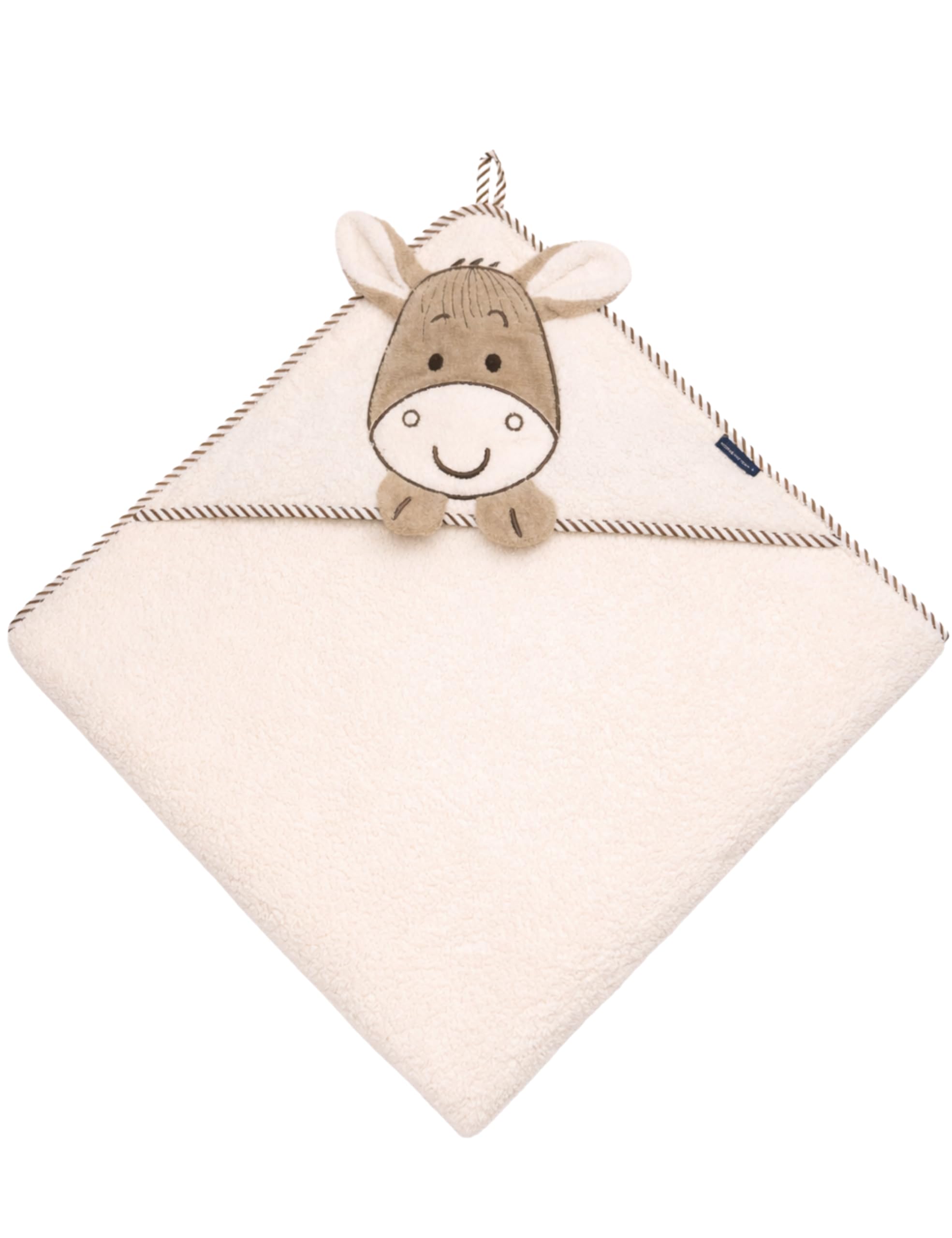 Morgenstern Kapuzenhandtuch Kinder Baby 100 x 100 cm Mädchen & Jungen 100% Baumwolle Frottee Oeko-TEX® Handtuch Badetuch Badehandtuch Esel