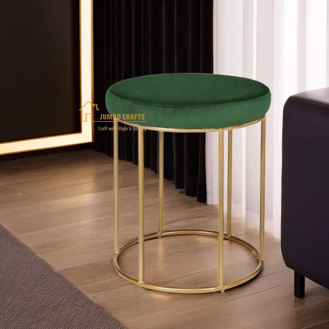 JUMBO CRAFTS Round Metal Sitting Stool Pouffes/Office Stool/Ottoman Stool for Living Room, Bedroom, Hallway Sofa Furniture - Puffy Footrest Stool - Green (B0D333CB1N) Amazon Price History, Amazon Price Tracker
