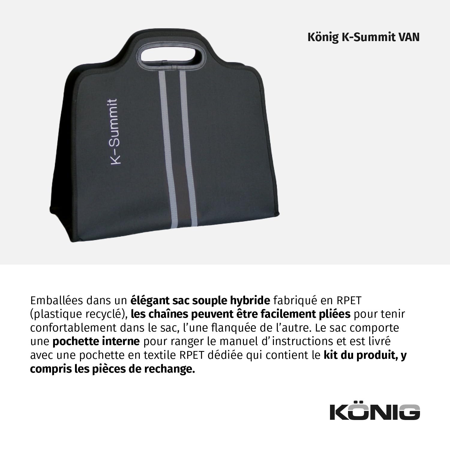 KÖNIG K-Summit VAN K87 - Chaînes à Neige, Set de 2