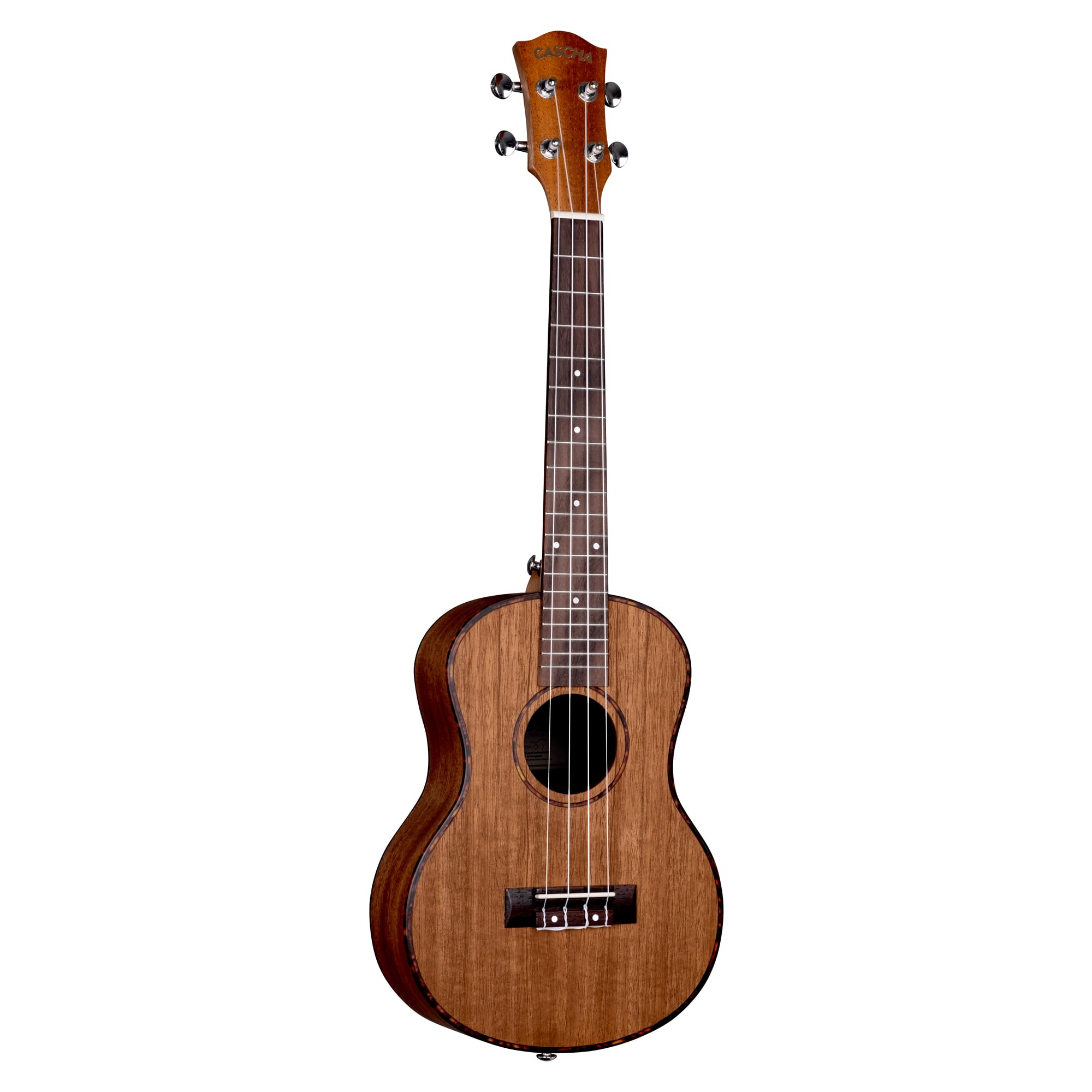 Cascha HH 2049 DE Ukelele Tenor, Caoba, Bundle con Curso de Ukelele en alemán, Afinador, Bolsa Acolchada, 3 Púas y Cuerdas de Aquila