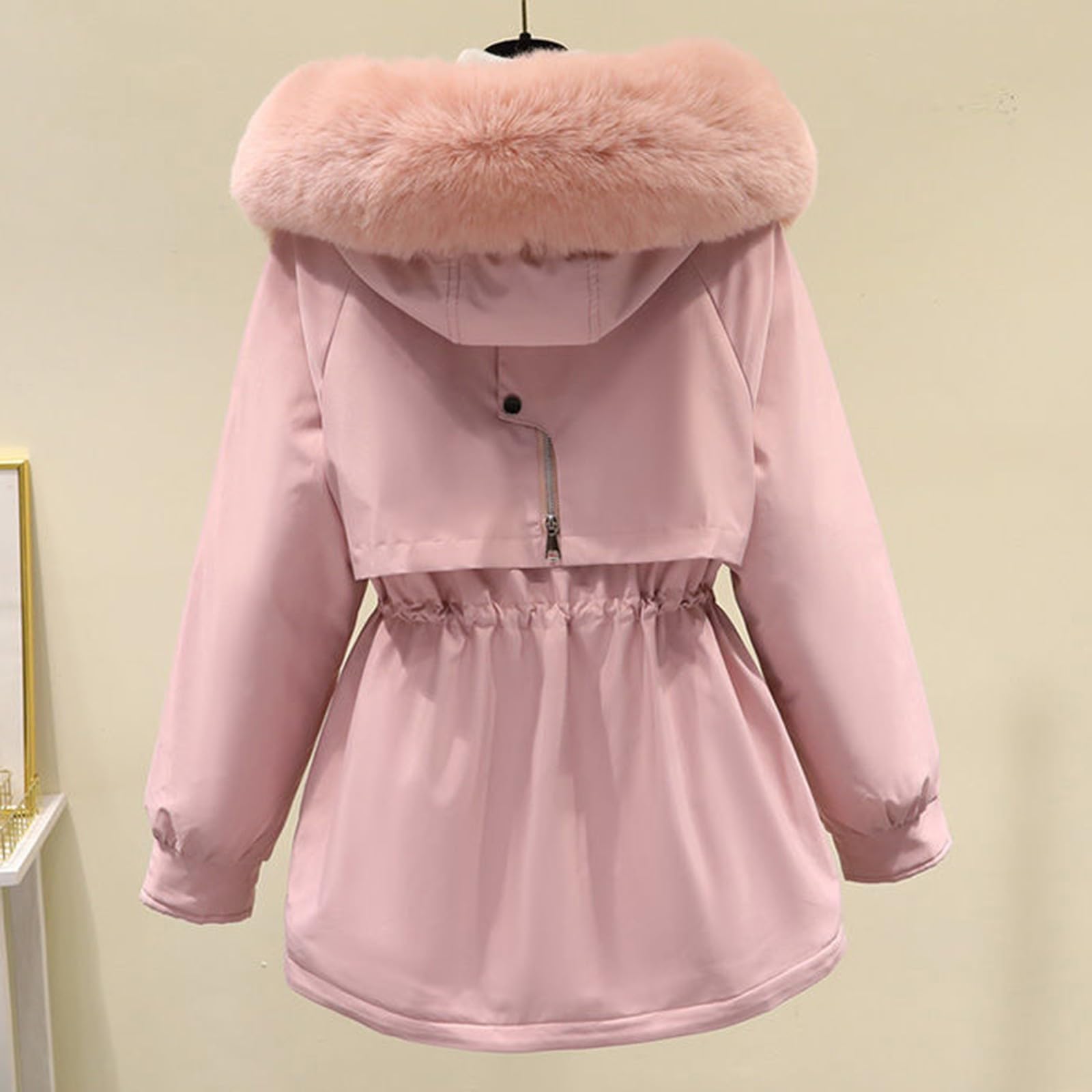 Genérico Chaqueta Ultraligera Mujer,Chaqueta De Invierno Para Mujer CáLida Gruesa Larga Con Bolsillos