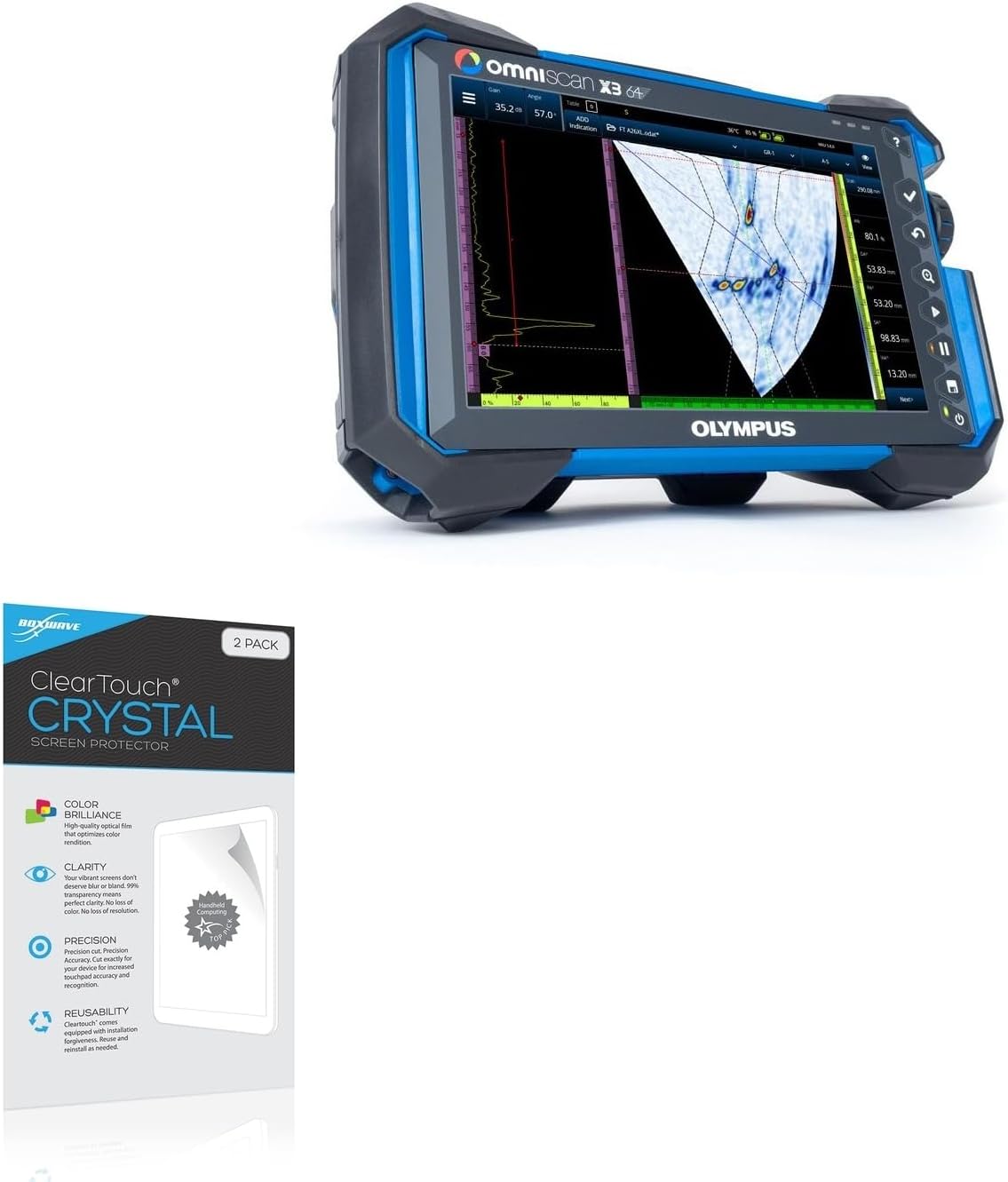 BoxWave Screen Protector Compatible with Olympus IMS OmniScan X3 - ClearTouch Crystal (2-Pack), HD Film Skin - Shields from Scratches