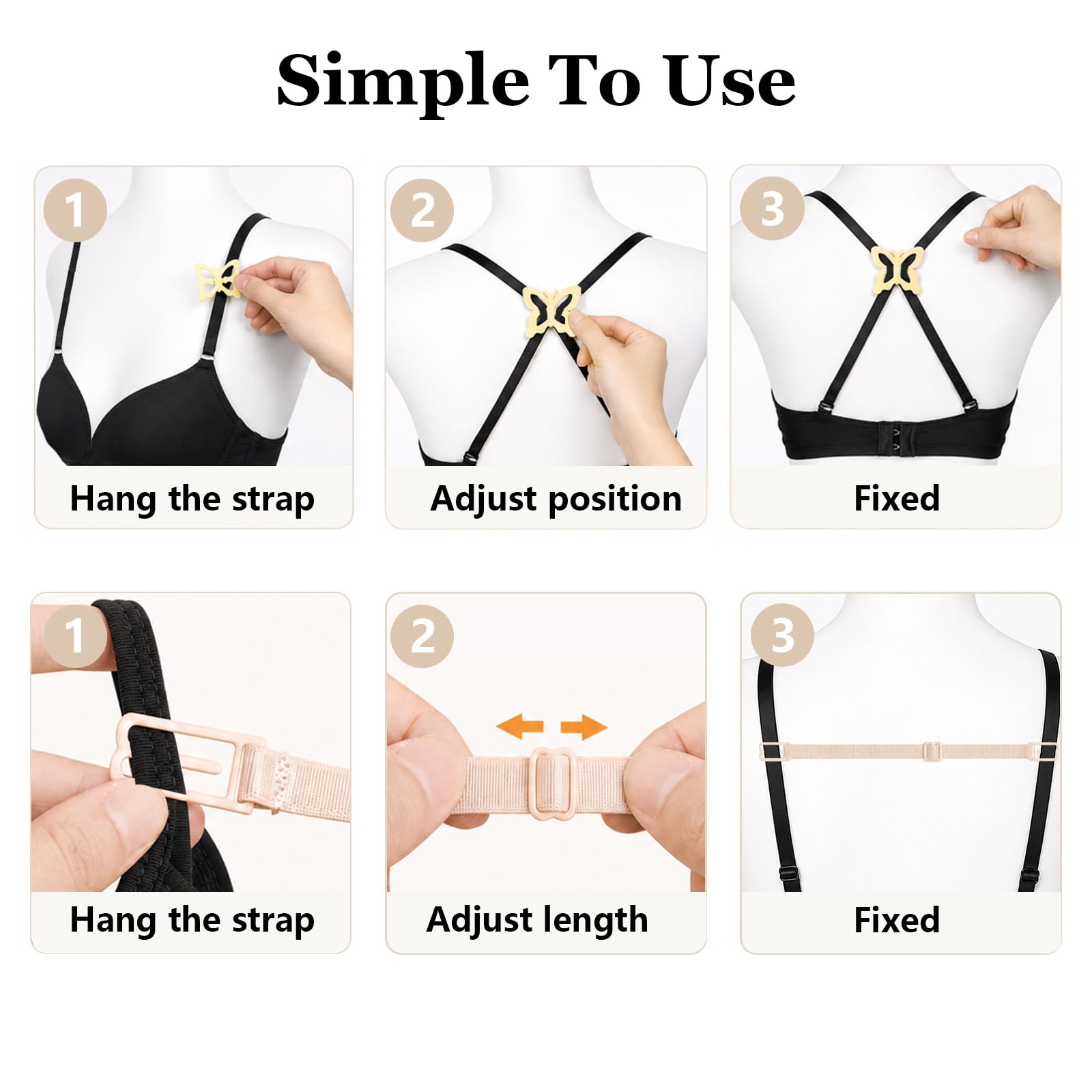 22 Pezzi Gancetti Reggiseno, Spalline Incrociate Gancetti Reggiseno, Clip Antiscivolo, Fissatori per Spalline Accessorio Reggiseno Tutti i Giorni Donna Eventi Formali Vacanze Uscite