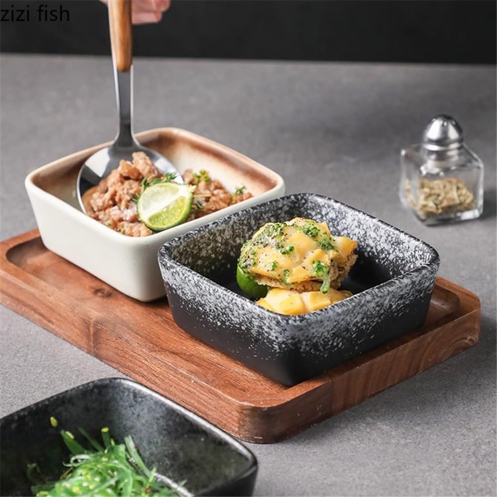 Soßengericht Vintage Keramik Gewürzteller Sojasauce Essig Gerichte Vorspeise Teller Sushi(Weiß)
