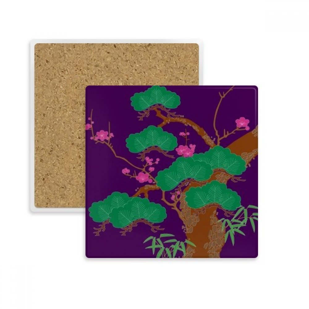 Repose-tasse style japonais violet et vert pour vos pauses thé et café à la maison