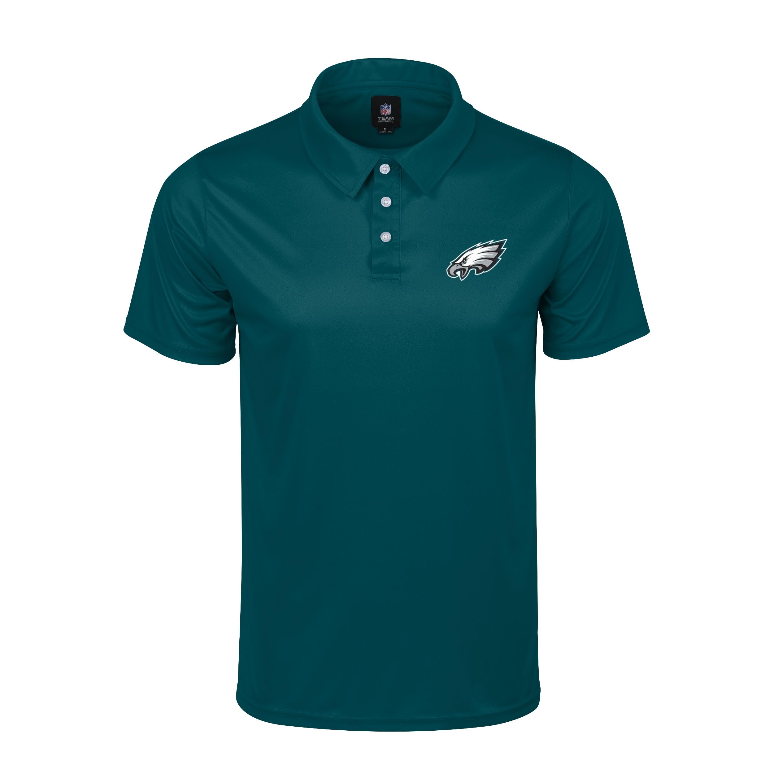 FOCO NFL Men's Officially Licensed Football Team Color Primary Logo Performance Short Sleeve Polyester Polo Shirt, Philadelphia Eagles, S — image 1