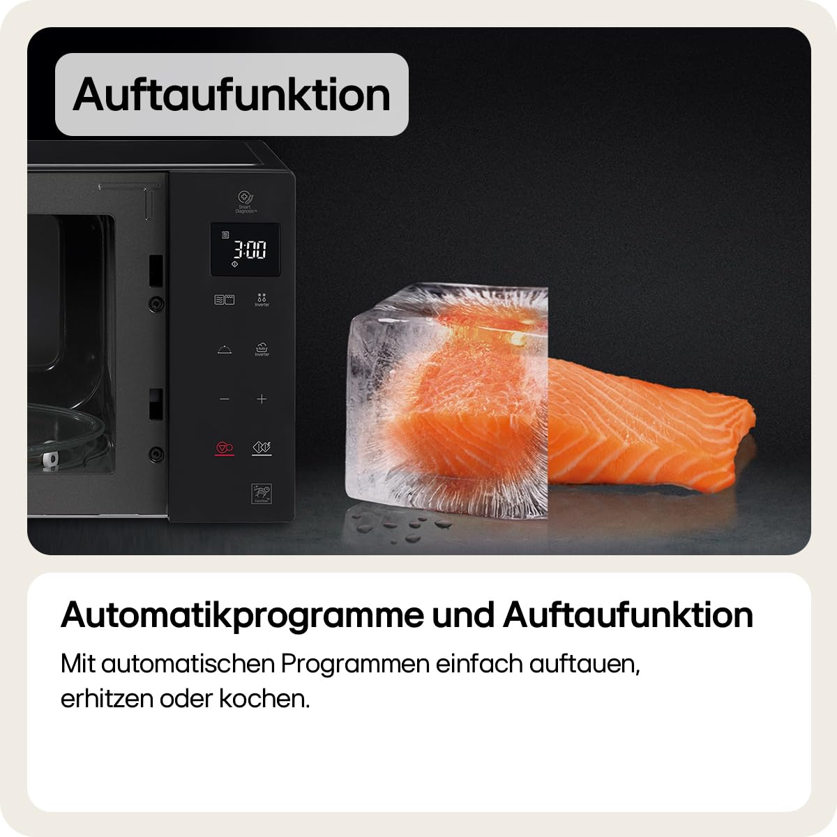 LG MH6535GDS Mikrowelle 25 L 1000 W mit Grill LED-Display Smart Inverter Schwarz