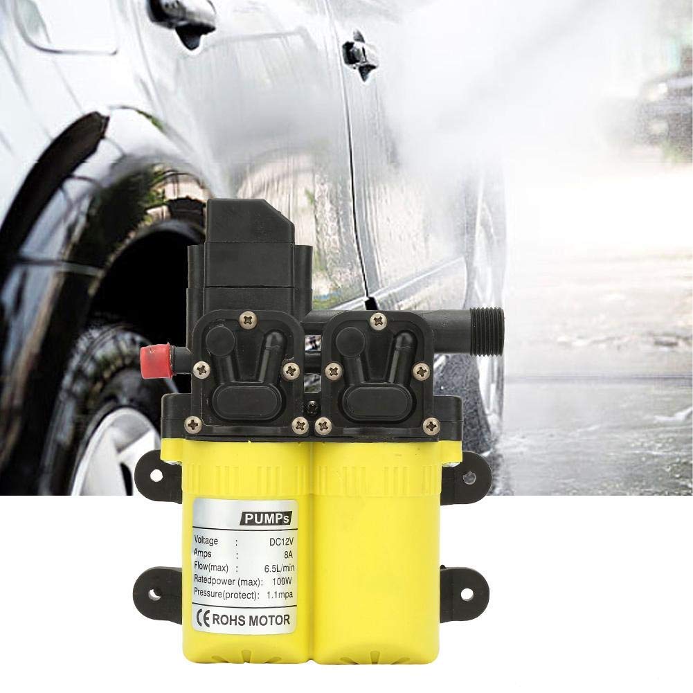 Elektrische Autowaschpumpe, 3208 12V 100W Hochdruckreiniger Doppelsaugende Pumpe Elektrische Selbstansaugende Hochdruckwasserpumpe für Wohnwagen, Booten, Autos