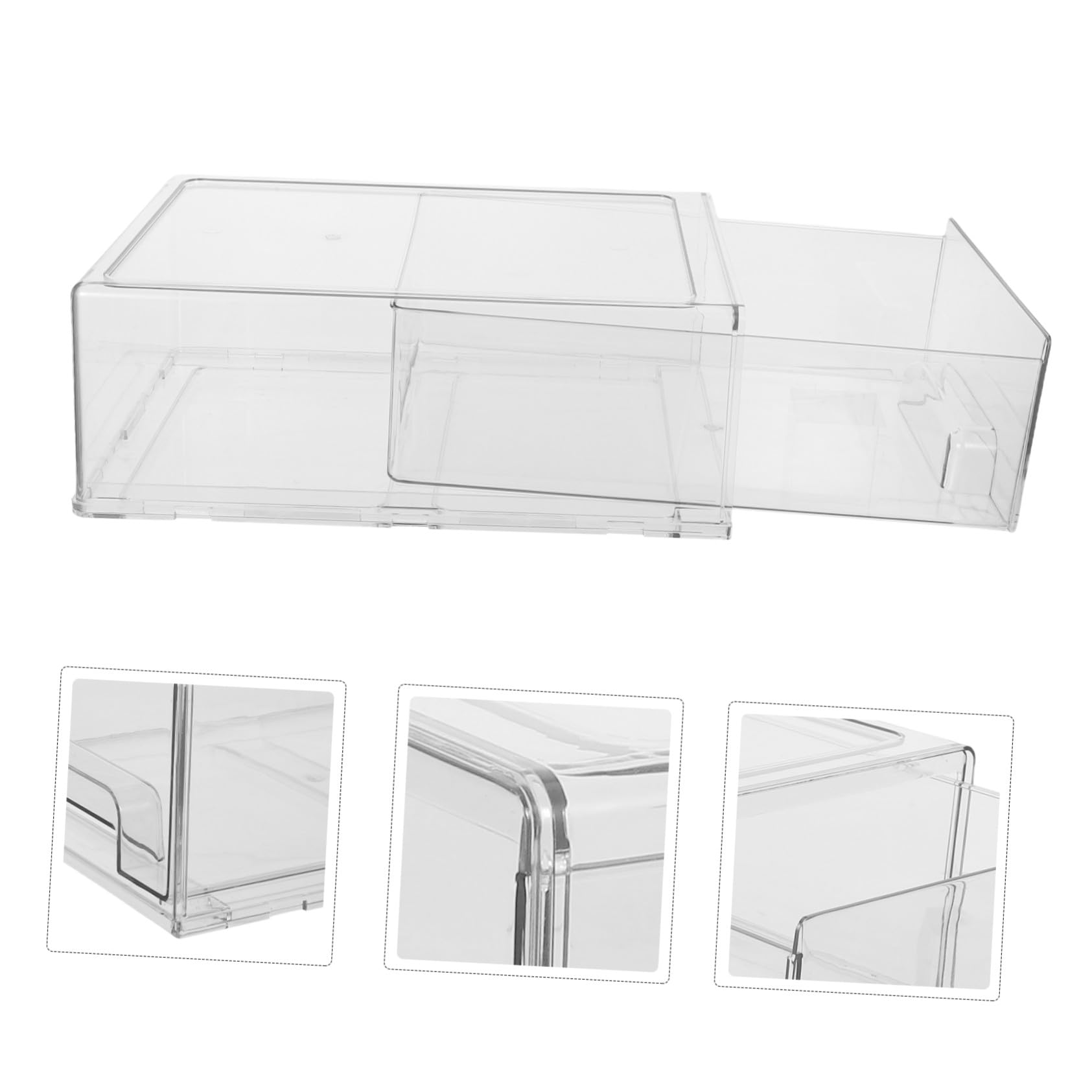 DOITOOL Organizador Apilable con Transparentes Caja Acrílica Resistente de Gran Capacidad para Maquillaje Joyería Papelería y Baño para Tocador y Oficina