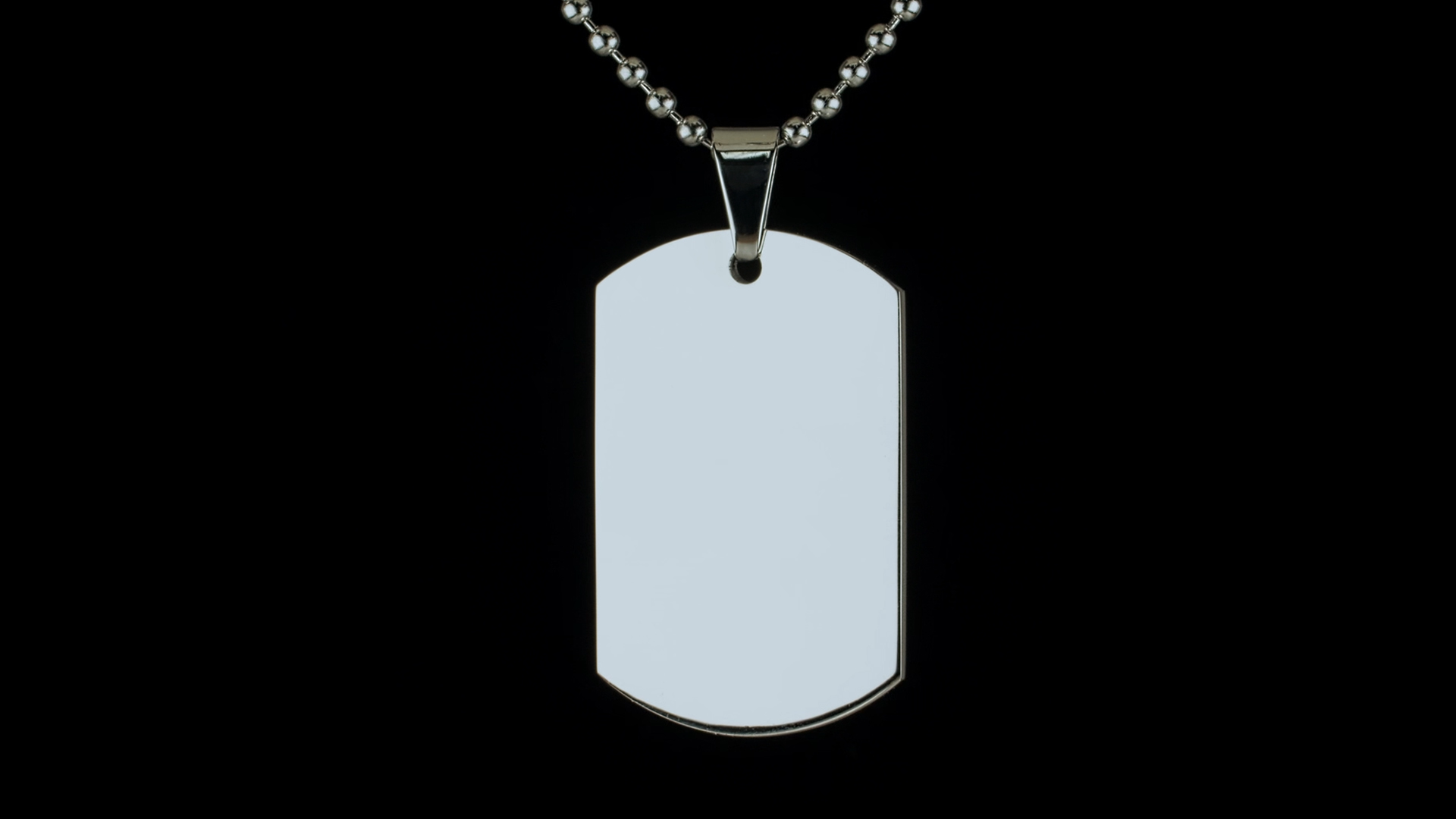 Grave Collier Pendentif Personnalisé TG Simple Basique Cool Pour Hommes Identification Militaire Armée Chien Étiquette Pour Hommes Adolescents Noir Poli IP Acier Inoxydable Chaîne Boule 24 Pouces