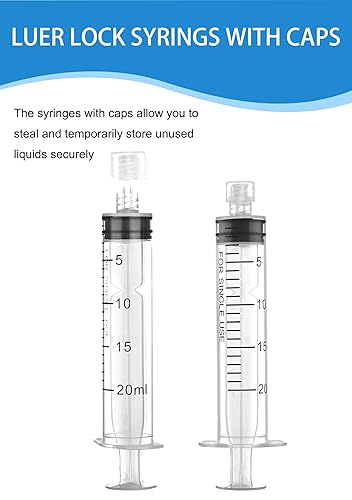 Miniatura 30 de Luer Lock - Jeringas desechables estériles sin agujas (paquete de 30), embalaje sellado individual