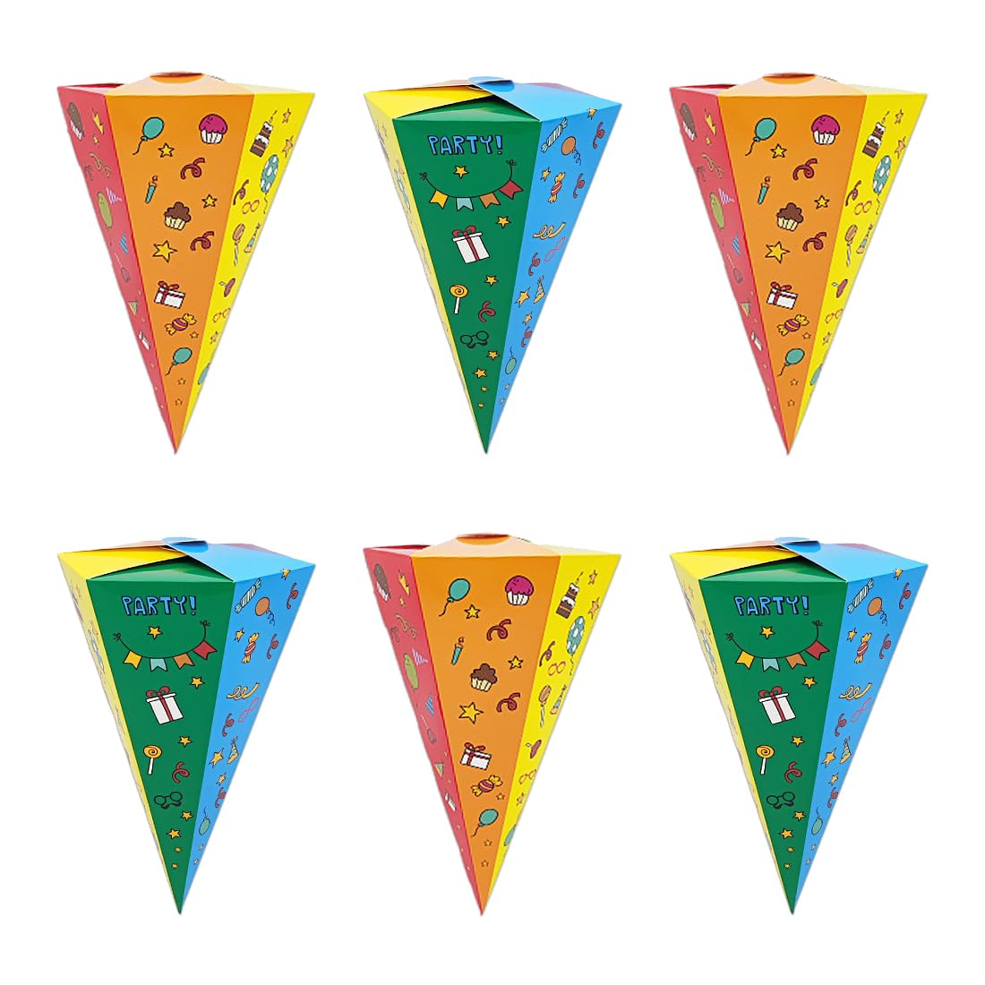WeddHuis Cônes de Rentrée Scolaire DIY 30cm 6 Couleurs Pochettes Surprise