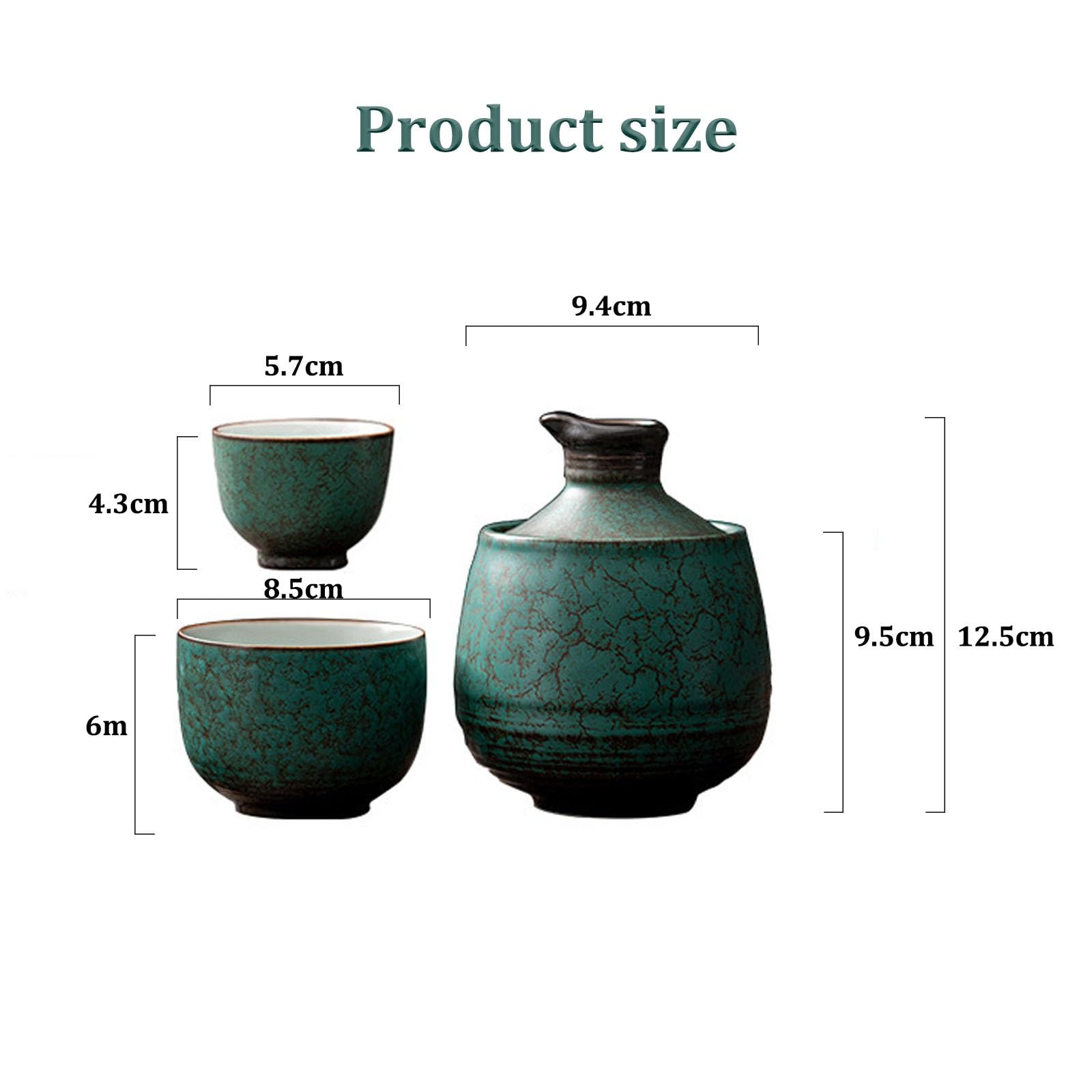 Lot de 7 tasses à saké en céramique avec réchauffeur pour servir du saké chaud ou froid, accessoires idéaux pour un usage domestique