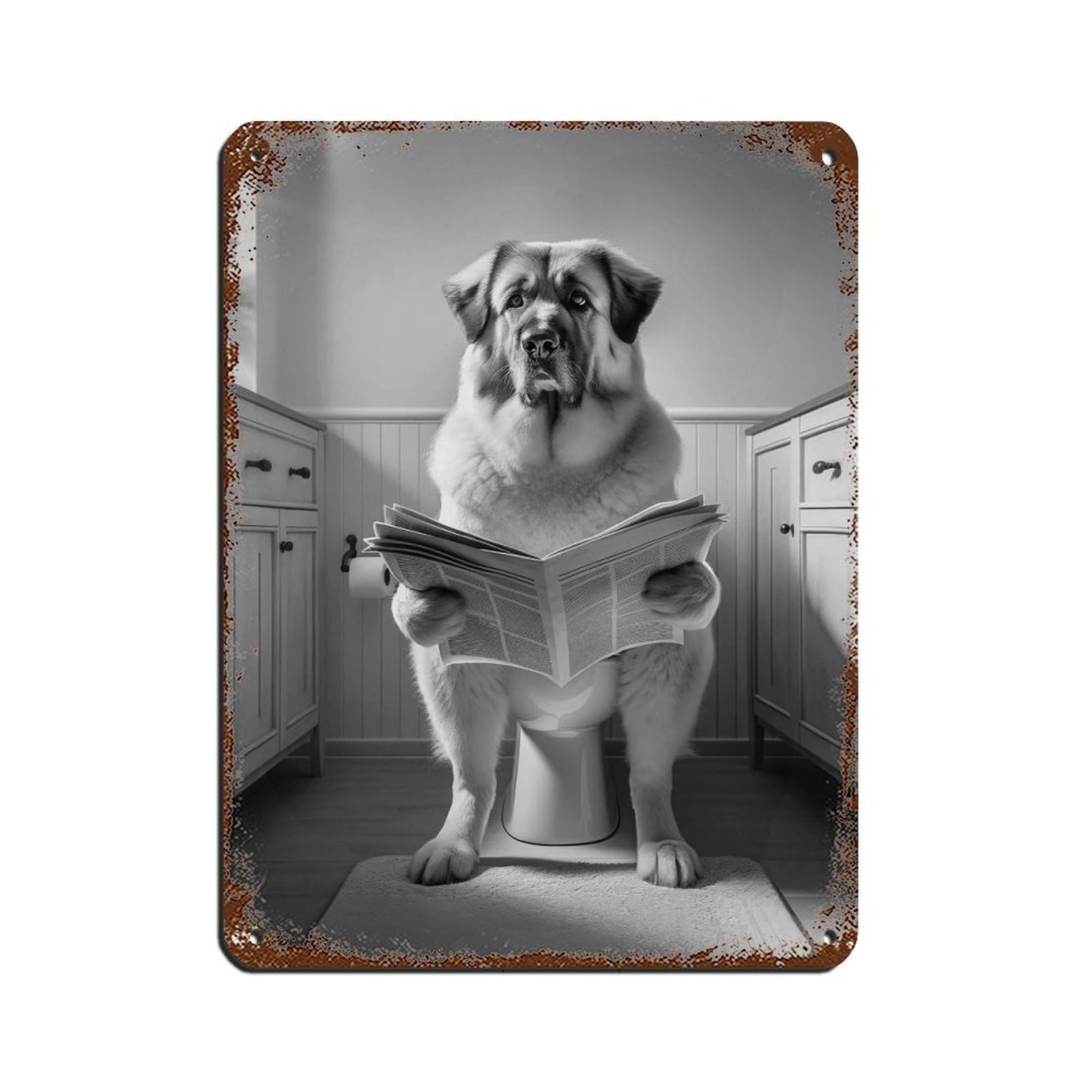 Caucasian Shepherd, Poster Retro Poster Metal Tin Sign Chic Art Retro Iron Painting Bar People Cave Cafe Family Garage Poster Wall Decoration 12x16inch(30x40cm)