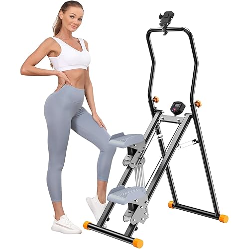 Stair Stepper Resistance Adjustable Vertical Climber Machine Ab Glute and Leg Home Cardio Exerciser