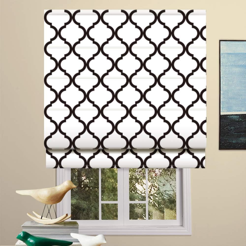 Artdix Cordless Roman Shades Window Shades White 46 W x