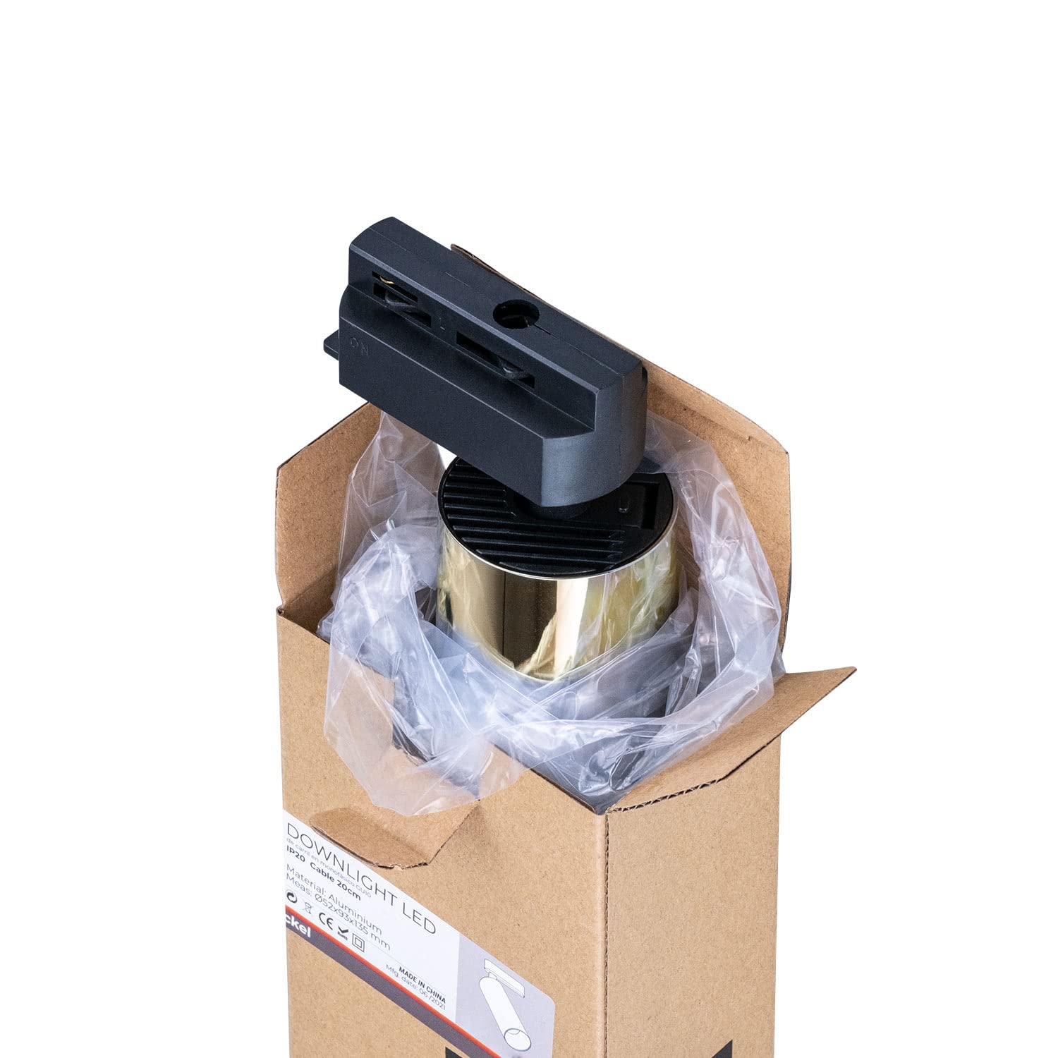 Popp Foco Portalámparas Carril en Monofásico para GU10 Dorado (Bombilla no incluida) Iluminación Orientable en Rieles de Techo Interior (5 unidad, Dorado)